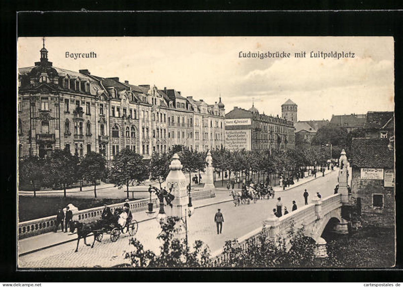 AK Bayreuth, Ludwigsbrücke Mit Leopoldplatz  - Bayreuth