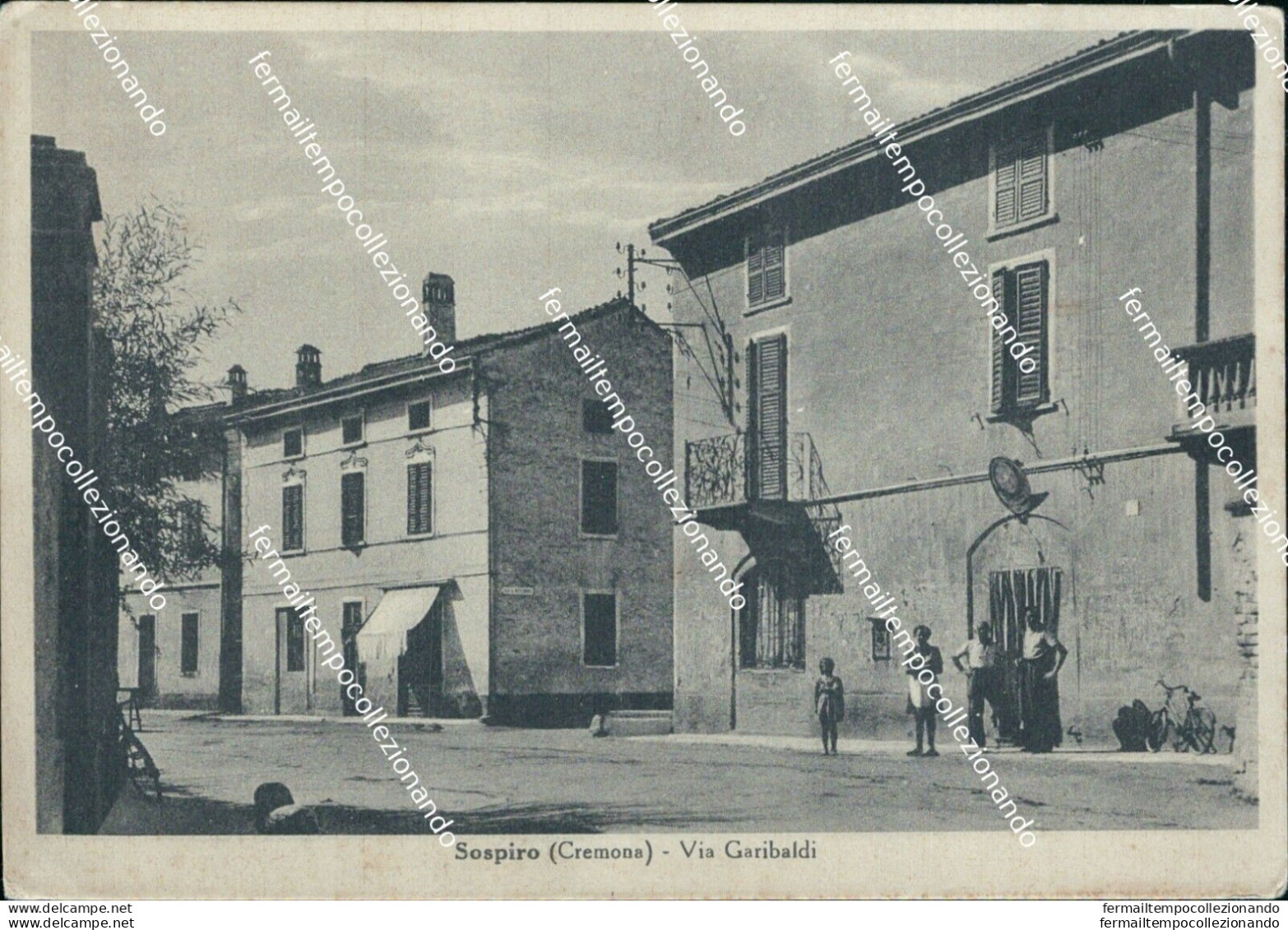 Ag784 Cartolina Sospiro Via Garibaldi Provincia Di Cremona - Cremona