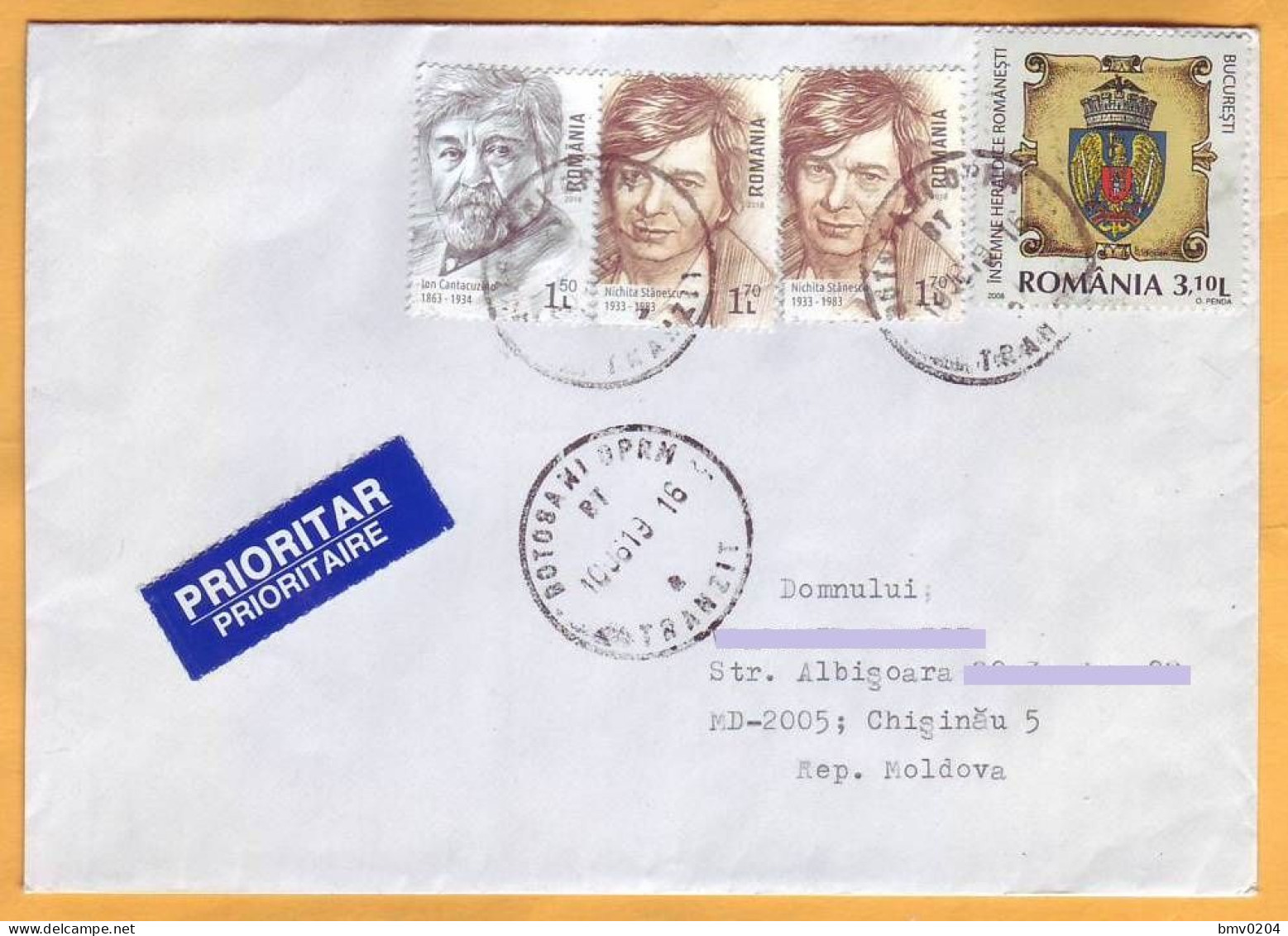 Moldova Moldavie Moldau  Romania Cover Used  Bucharest, Stanescu - Covers & Documents