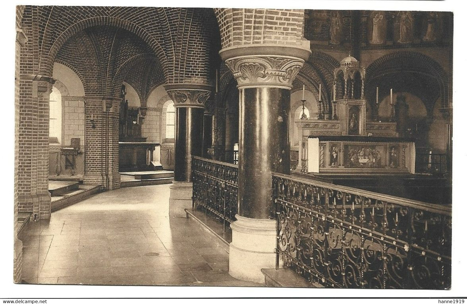 Westmalle Cisterciënzer Abdij Binnenzicht Der Kerk Briefstempel 1932 Antwerpen Htje - Malle