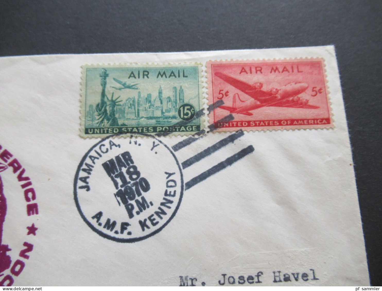 USA 1970 Air Mail US Air Mail First Flight TWA 747 Ervice New York - London In Die Tschechoslowakei CSSR - 3c. 1961-... Cartas & Documentos