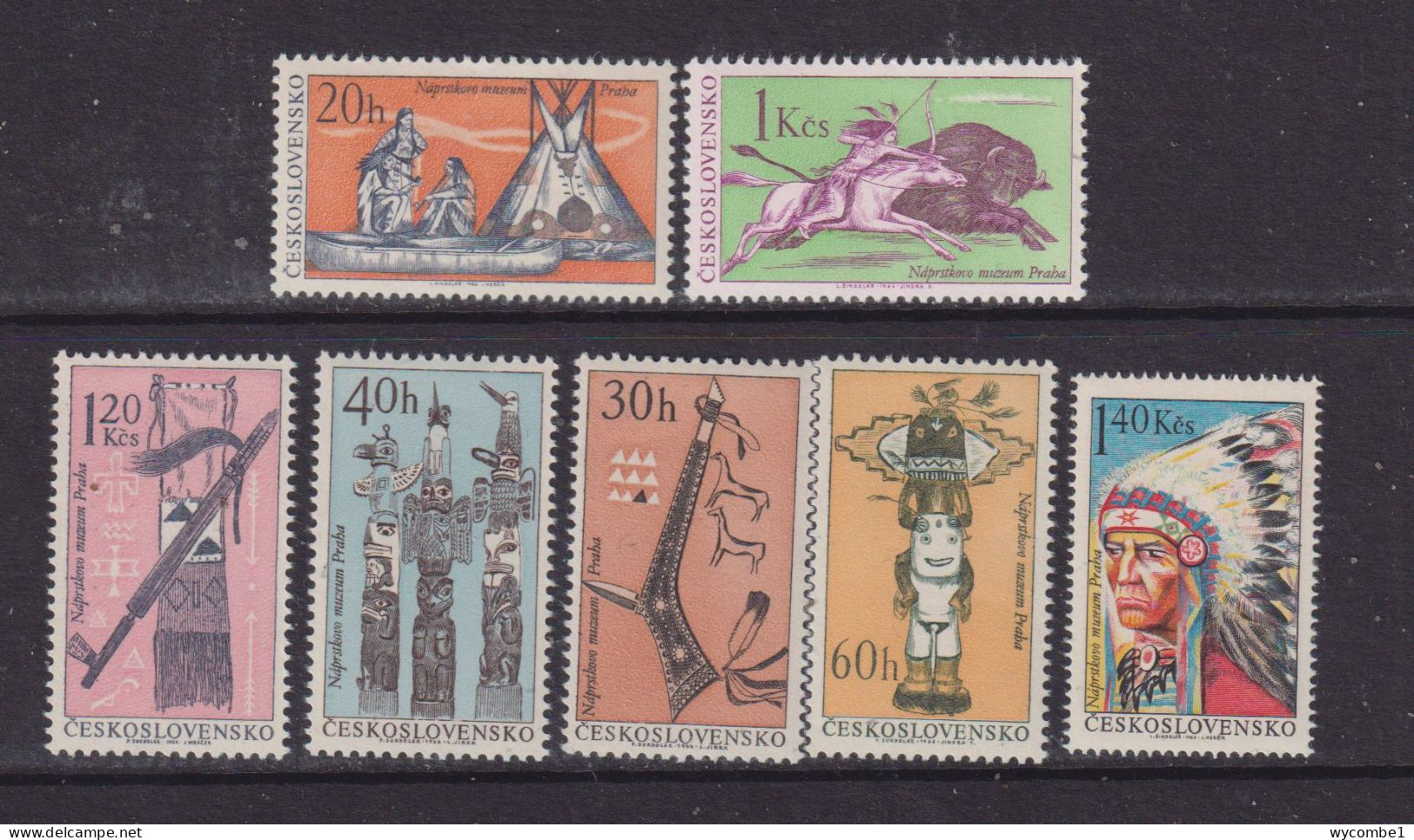 CZECHOSLOVAKIA  - 1966 American Indians Set Never Hinged Mint - Ungebraucht