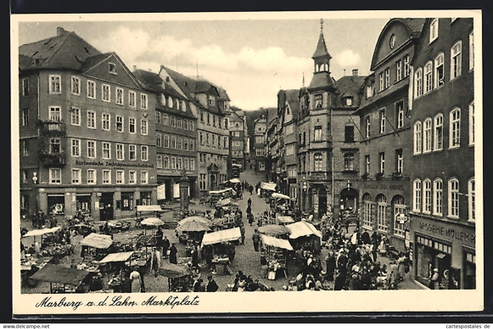 AK Marburg /Lahn, Marktplatz Am Markttag  - Marburg