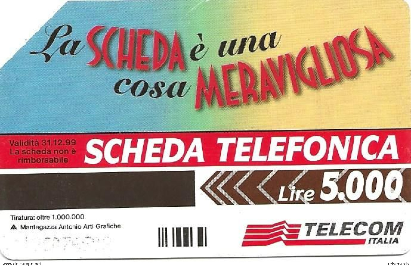 Italy: Telecom Italia - La Scheda Telefonica, Non Pesa! - Öff. Werbe-TK