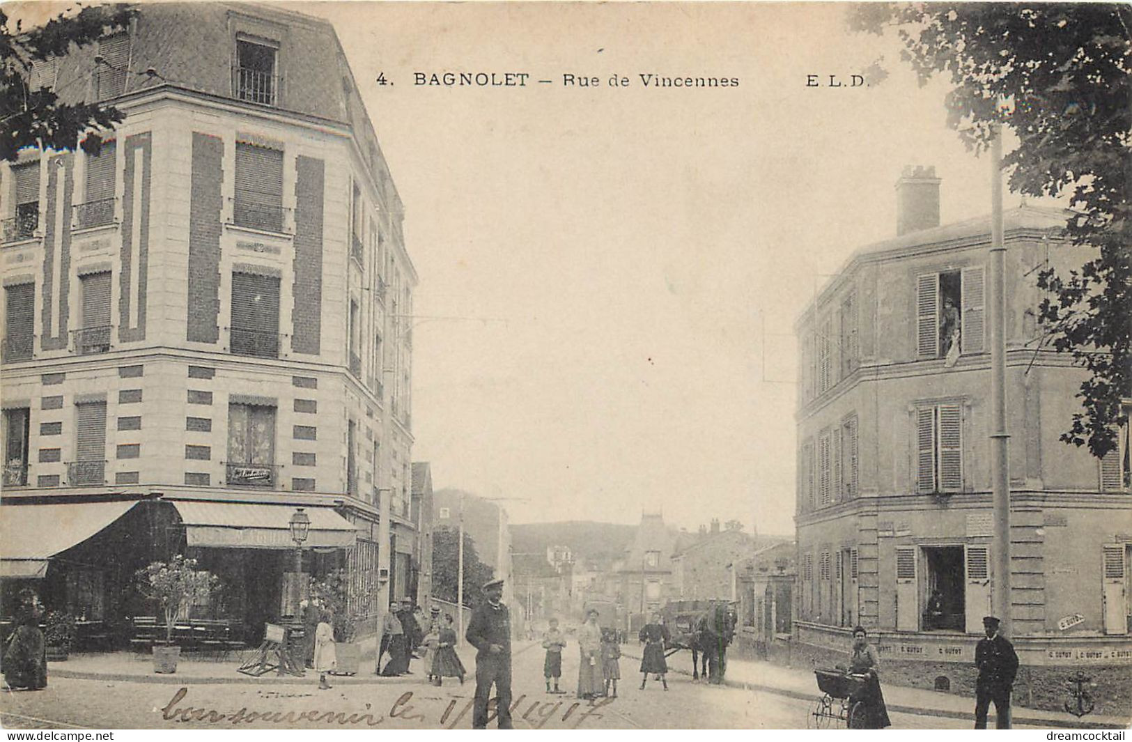 93 BAGNOLET. Café Rue De Vincennes 1917 - Bagnolet