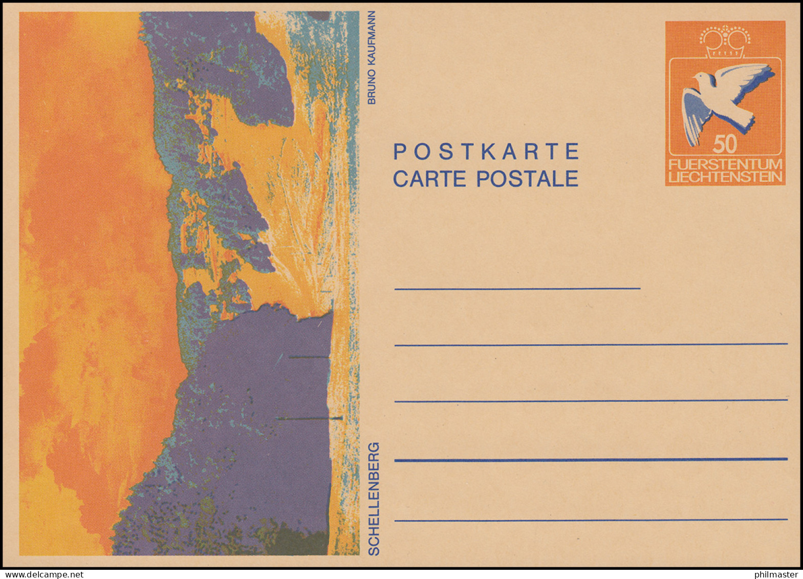 Liechtenstein Bildpostkarte P 82 Schellenberg / Bruno Kaufmann, Ungebraucht ** - Cartes-Maximum (CM)