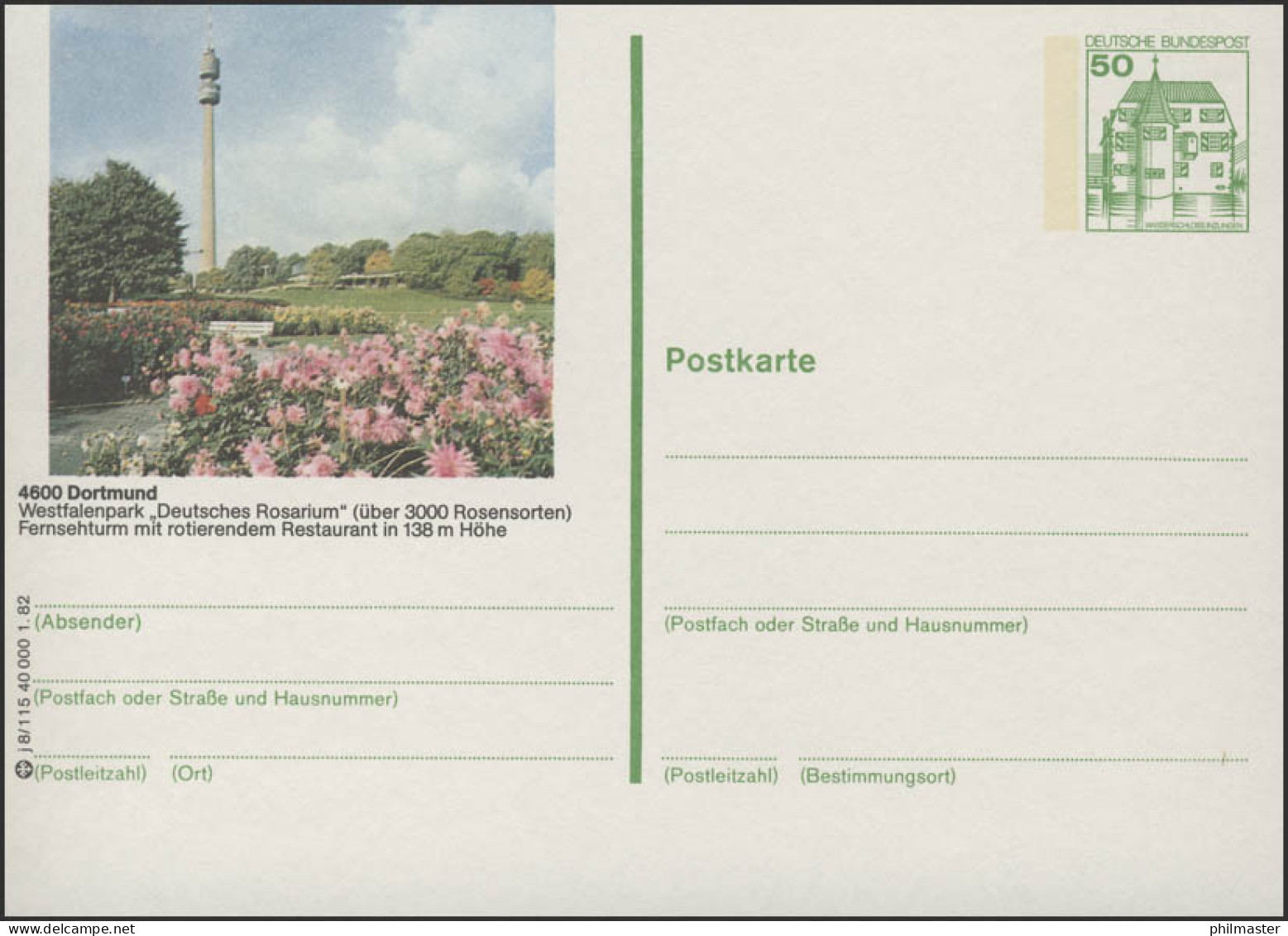 P134-j8/115 - 4600 Dortmund, Westfalenpark ** - Cartes Postales Illustrées - Neuves