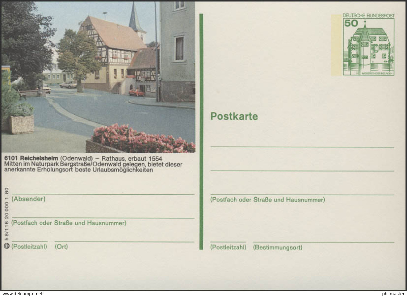 P130-h8/118 - 6101 Reichelsheim, Rathaus ** - Bildpostkarten - Ungebraucht