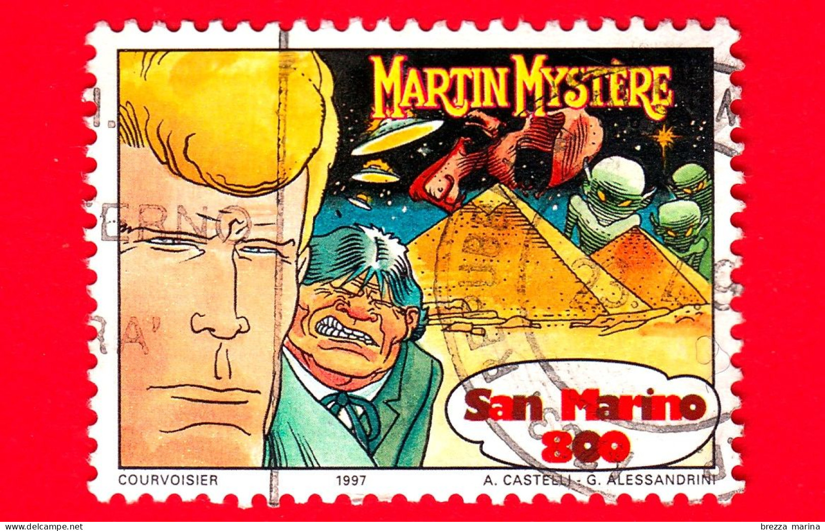 SAN MARINO - Usato - 1997 - Storia Del Fumetto Italiano - Martin Mystere, Di Castelli E Alessandrini - 800 - Usati