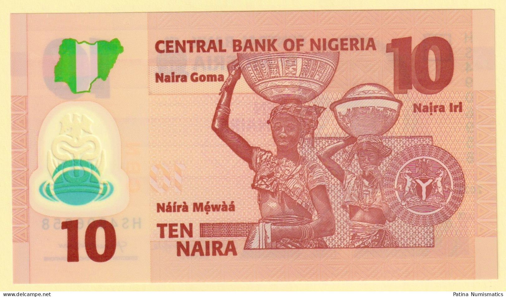 Nigeria 10 Naira. 2022. Polymer. P39m. “HS” Prefix. UNC - Nigeria