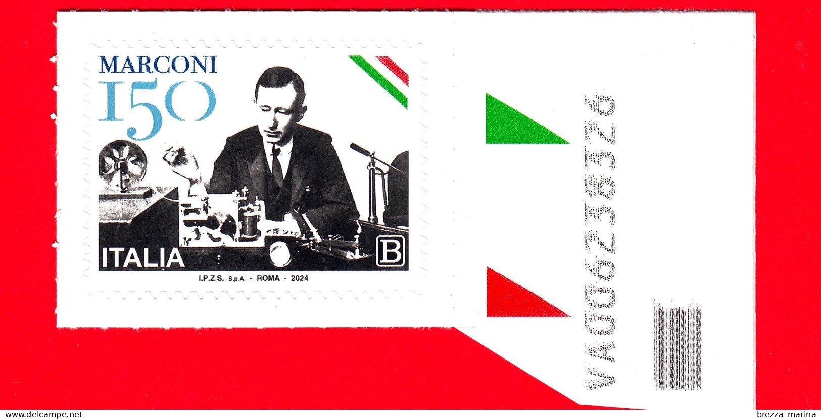 Nuovo - MNH - ITALIA - 2024 - 150 Anni Della Nascita Di Guglielmo Marconi - Telegrafo - B - Alfanumerico - 2021-...: Mint/hinged