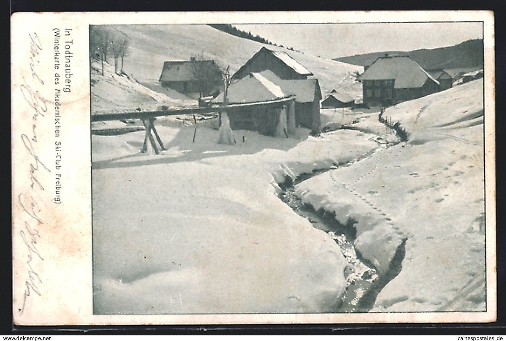 AK Todtnauberg, Ortsansicht Mit Bach Im Schnee  - Todtnau