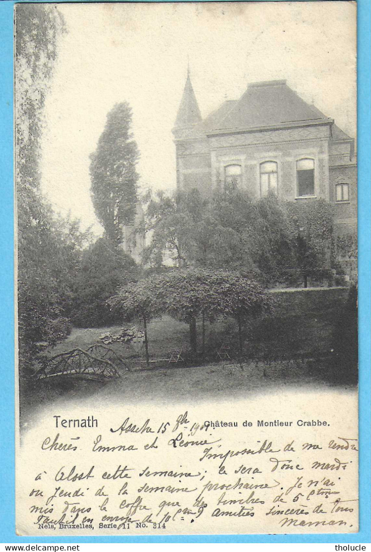 Ternat-Ternath (Vlaams Brabant Flamand) -1901-Le Château De Monsieur Crabbe- Voir Cachets Et Timbres - Ternat