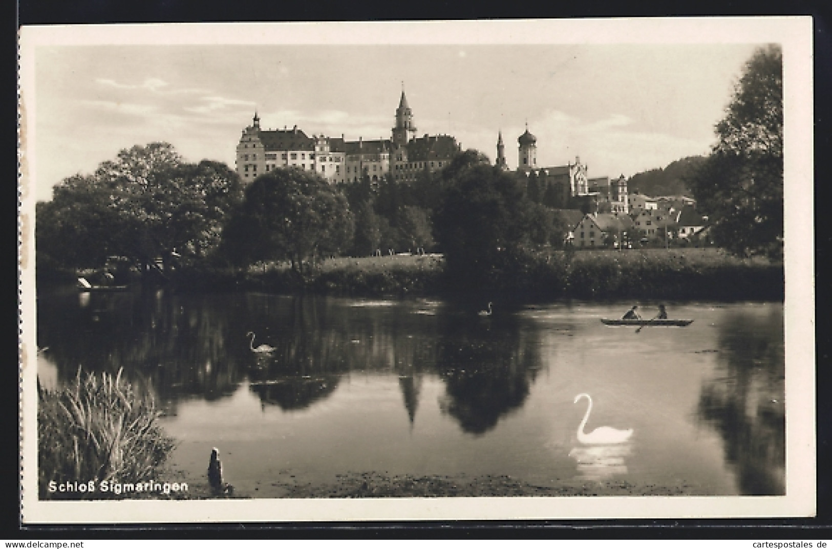 AK Sigmaringen, Schloss Mit See Und Ruderern  - Sigmaringen