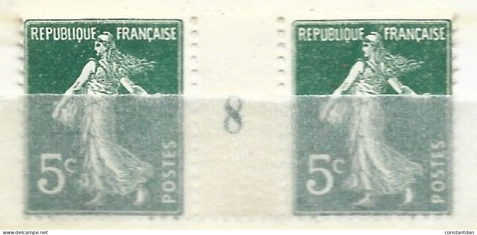 FRANCE N° 137 5C VERT TYPE SEMEUSE CAMEE MILLESIME 1908 NEUF SANS CHARNIERE - Millésimes