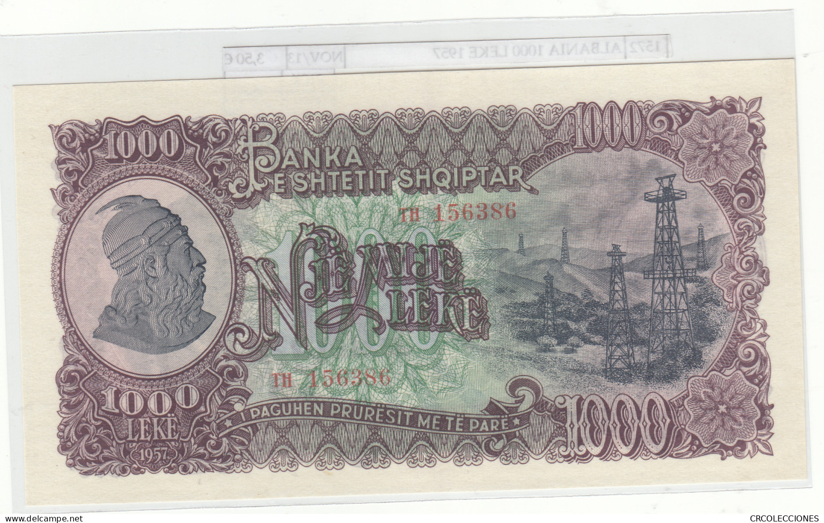 BILLETE ALBANIA 1000 LEKE 1957 P-32a  - Sonstige – Europa