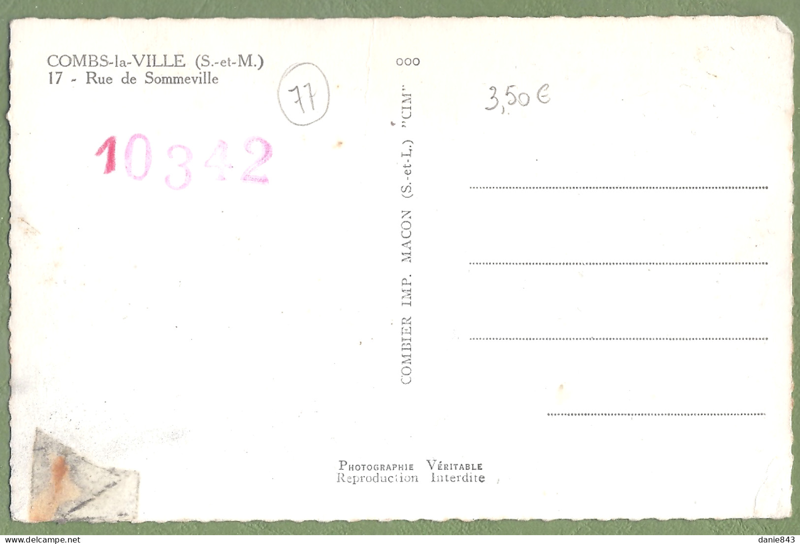 CPSM Format CPA - SEINE ET MARNE - COMB LAVILLE - RUE DE SOMMEVILLE - Petite Animation - Combs La Ville