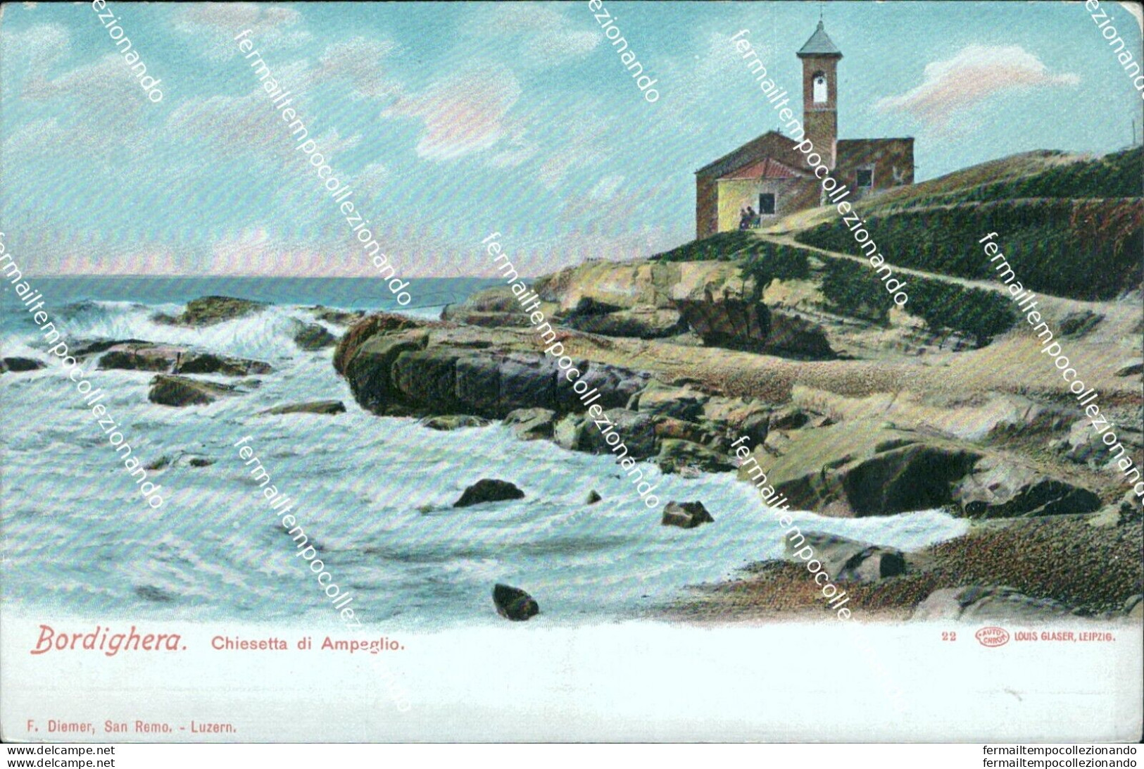 Be384 Cartolina Bordighera Chiesetta Di Ampeglio Provincia Di Imperia - Imperia