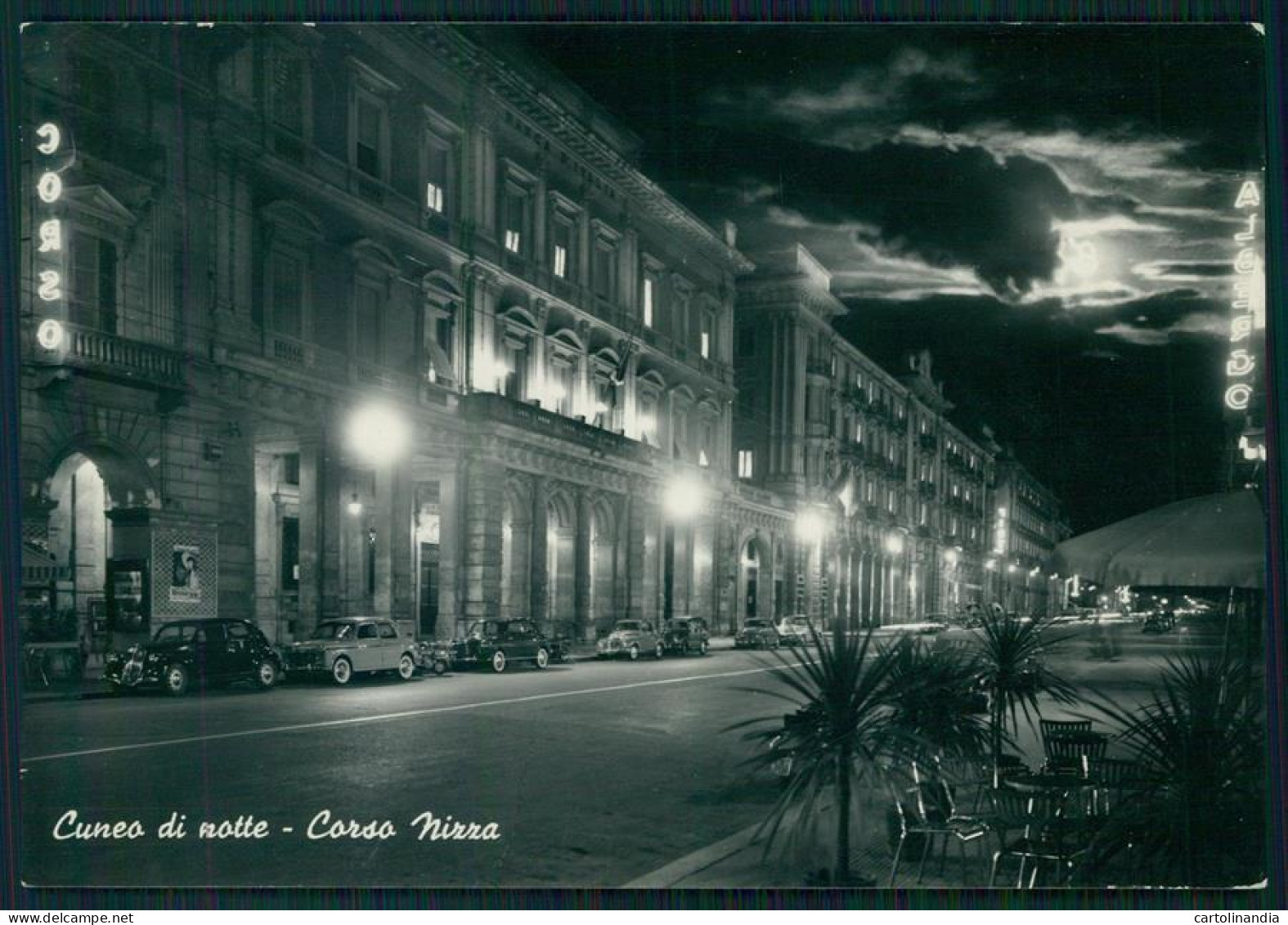 Cuneo Città Corso Nizza Chiaro Di Luna Auto Foto FG Cartolina MZ0706 - Cuneo