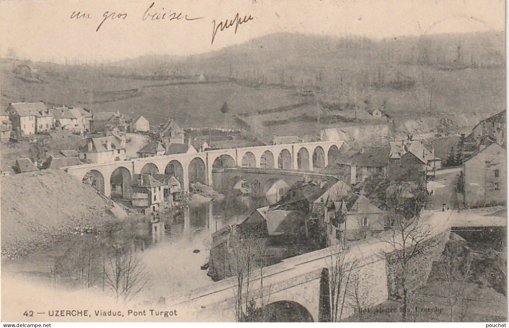 XXX -(19) UZERCHE , VIADUC , PONT TURGOT - VUE GENERALE - 2 SCANS - Uzerche