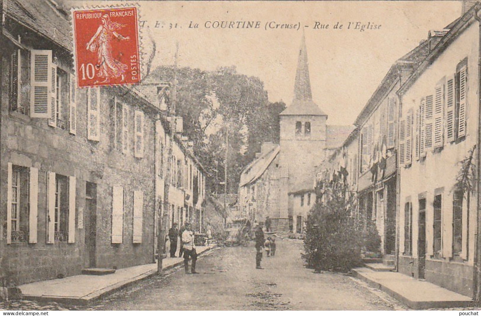 XXX -(23) LA COURTINE - RUE DE L' EGLISE - ANIMATION - 2 SCANS - La Courtine