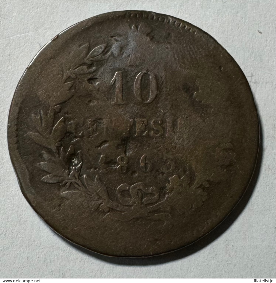 Italië 10 Centimos Uit1863 - 1861-1878 : Victor Emmanuel II