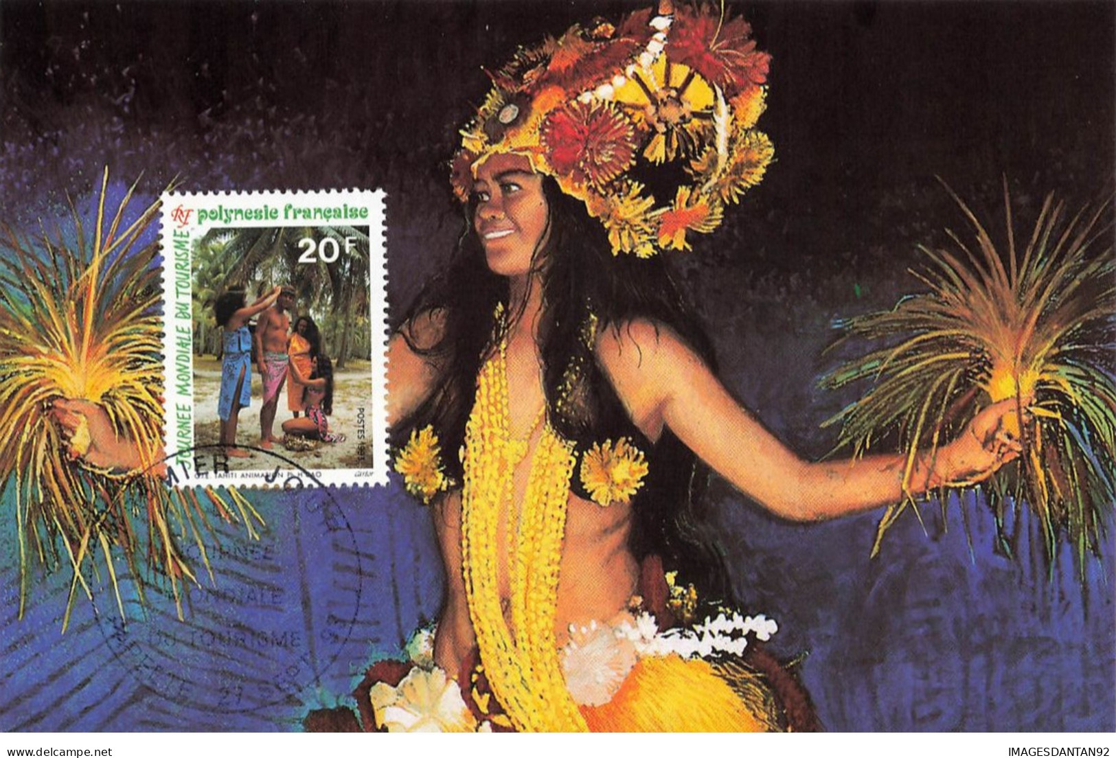 CARTE MAXIMUM #23511 POLYNESIE FRANCAISE PAPEETE 1993 JOURNEE MONDIALE TOURISME - Maximum Cards