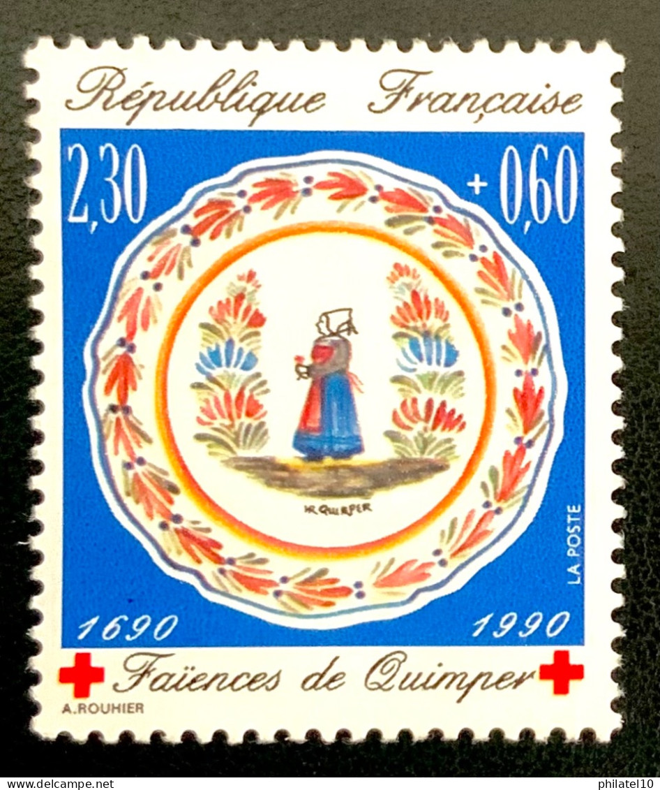 1990 FRANCE N 2646 CROIX ROUGE FAÏENCES DE QUIMPER - NEUF** - Neufs