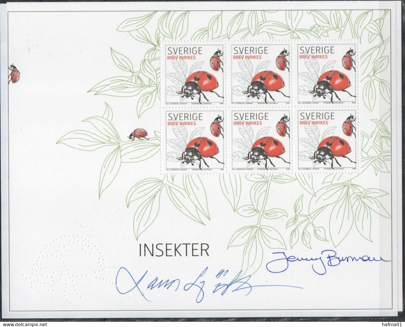 Lars Sjööblom. Sweden 2006. Insects. Michel 2626 KLB. MNH. Signed. - Blocs-feuillets