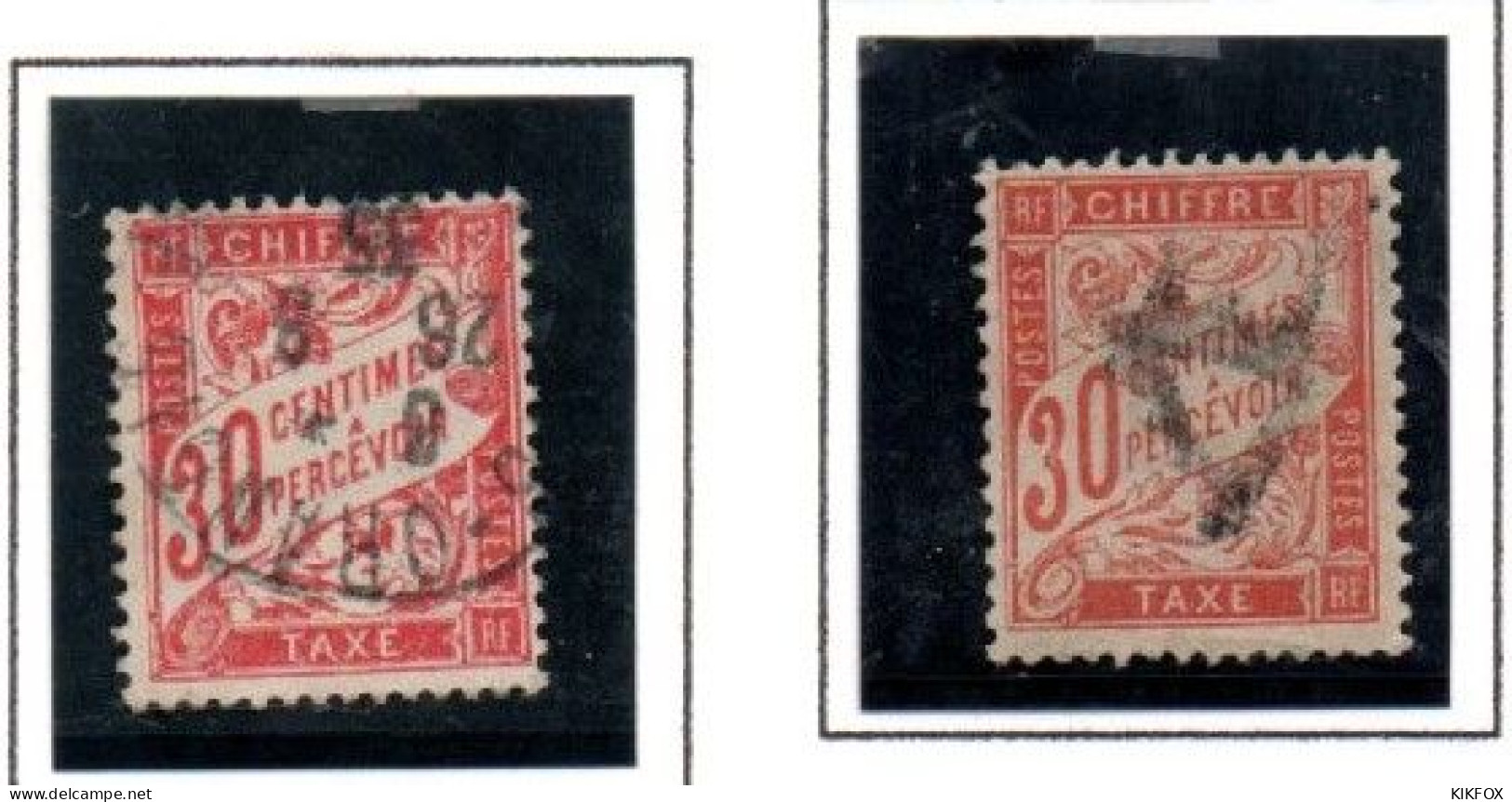 FRANCE ,FRANKREICH , 1893 - 1896 ,  MI 31 - 32 ,  YT  33 - 34, TAXE,  30 C  PERCEVOIR OBLITERES, GESTEMPELT - 1859-1959 Usati