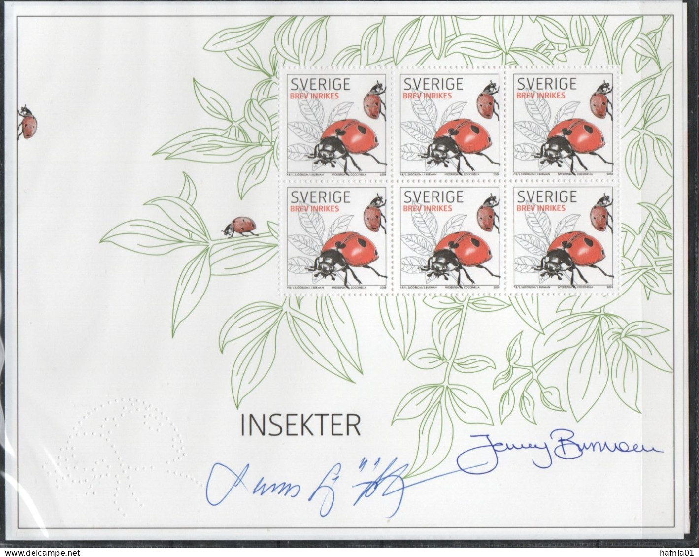 Lars Sjööblom. Sweden 2006. Insects. Michel 2626 KLB. MNH. Signed. - Blocs-feuillets