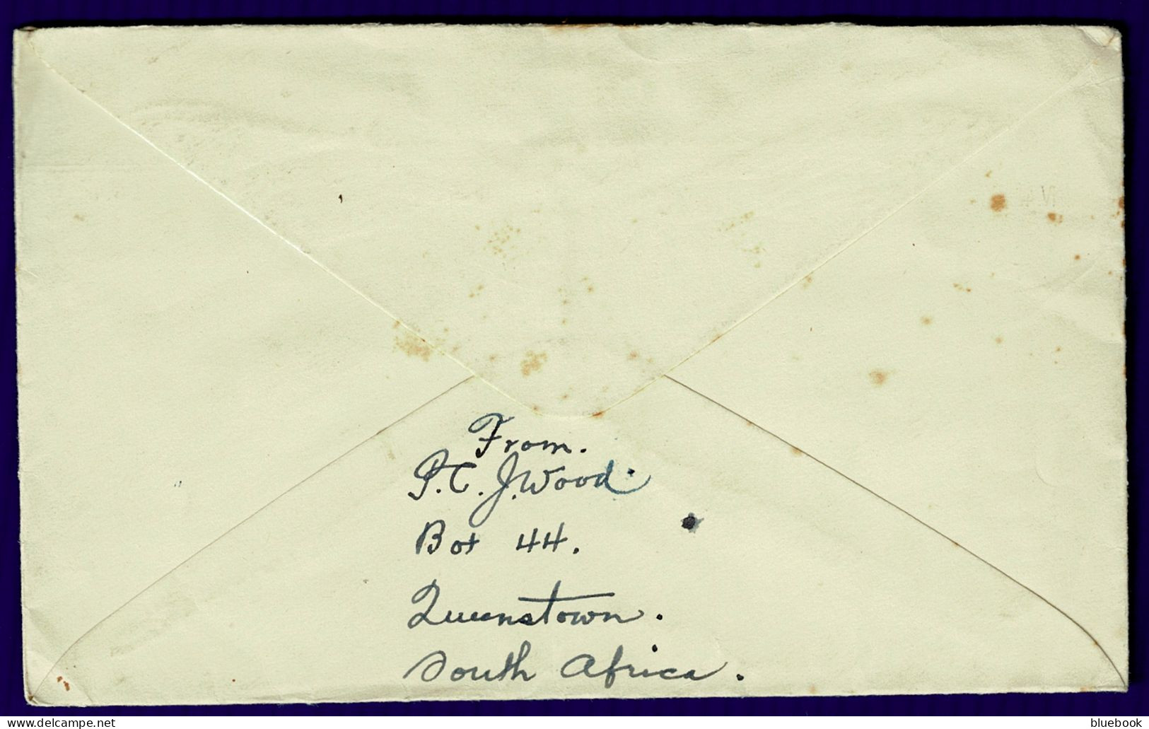 Ref 1648 - 1942 South Africa Advertising Cover - Queenstown Machine Slogan Postmark 1 1/2d Rate To St Leonards-on-Sea - Briefe U. Dokumente