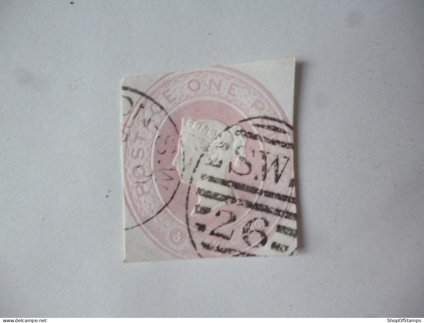 GREAT BRITAIN-POSTAL HISTORY QV EMBOSS CUT OUT WITH NUMBERED CANCELLATION - Postmark Collection