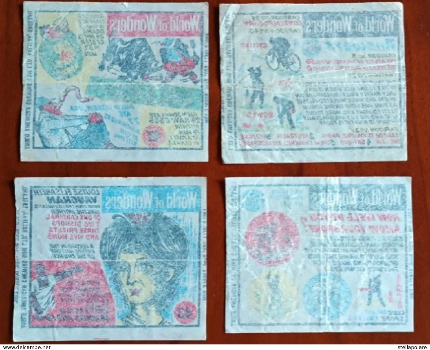 World of Wonders 27/48 wax wrappers  Anglo American Bell Boy bubble gum about 1960