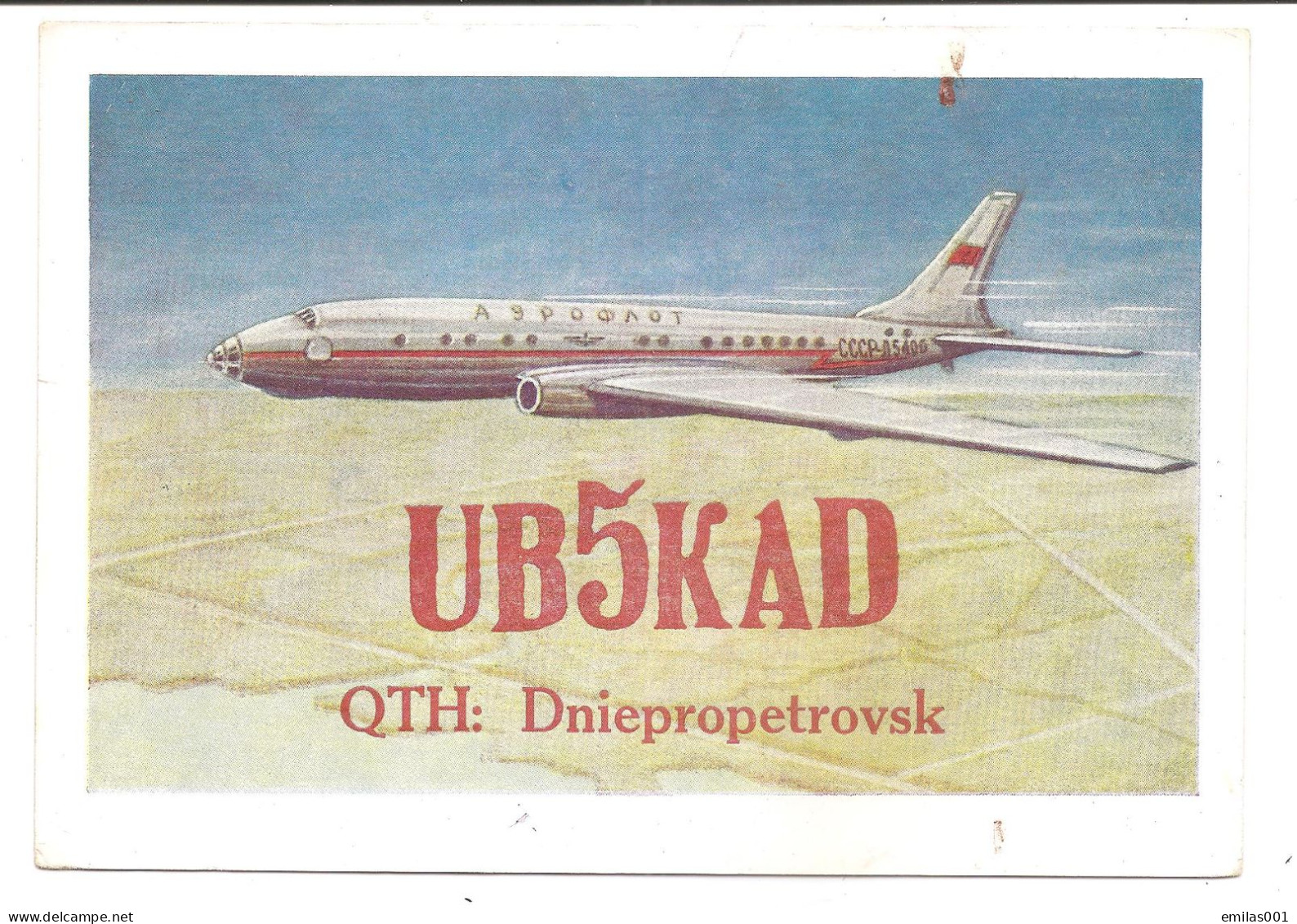 QSL - RUSSIE - Avion En Vol  TU 104 - 1958 - Radio Amateur