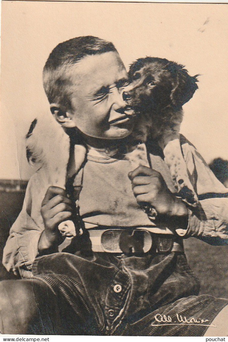 ZY 57- " CHATOUILLES " - GARCONNET AVEC SON CHIEN - PHOT. A. MONIER - 2 SCANS - Monier