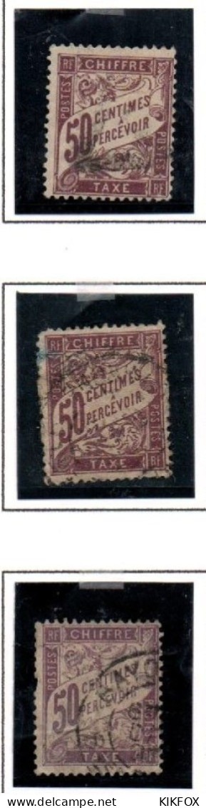 FRANCE ,FRANKREICH , 1921 - 1926 ,  MI 33, YT  37, TAXE,   50 C  PERCEVOIR OBLITERES, GESTEMPELT - 1859-1959 Afgestempeld