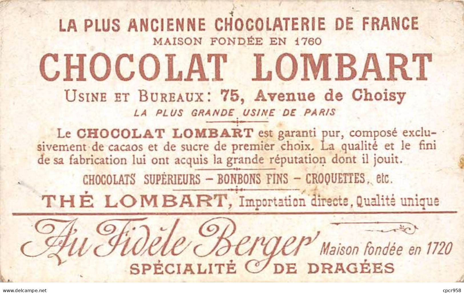 Chromos.AM14238.Lombart.6x9 Cm Environ.Le Bougeoir Porte-montre - Lombart