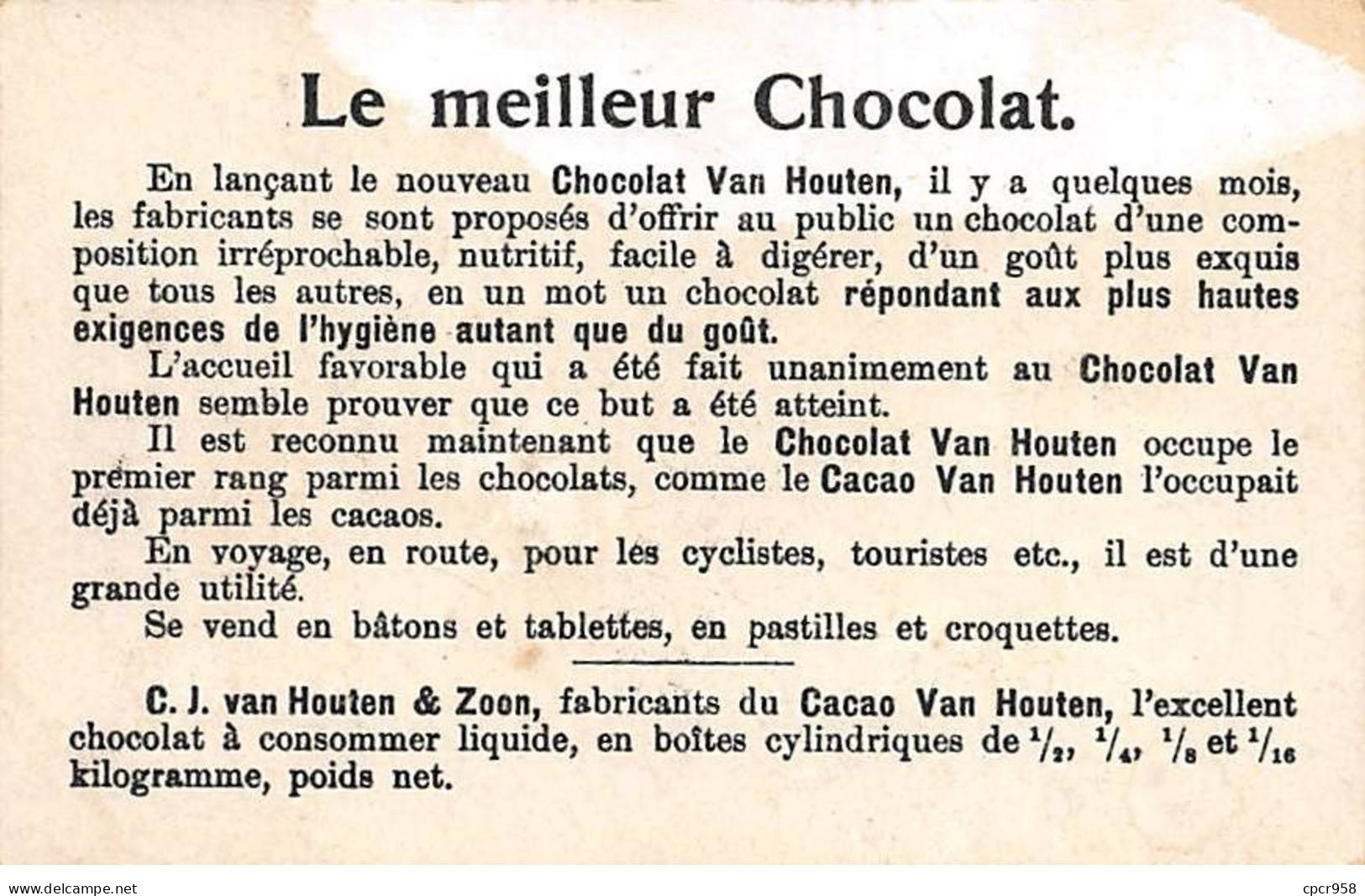 Chromos.AM16157.7x11 Cm Environ.Chocolat.Van Houten.Radeau Préhistorique - Van Houten