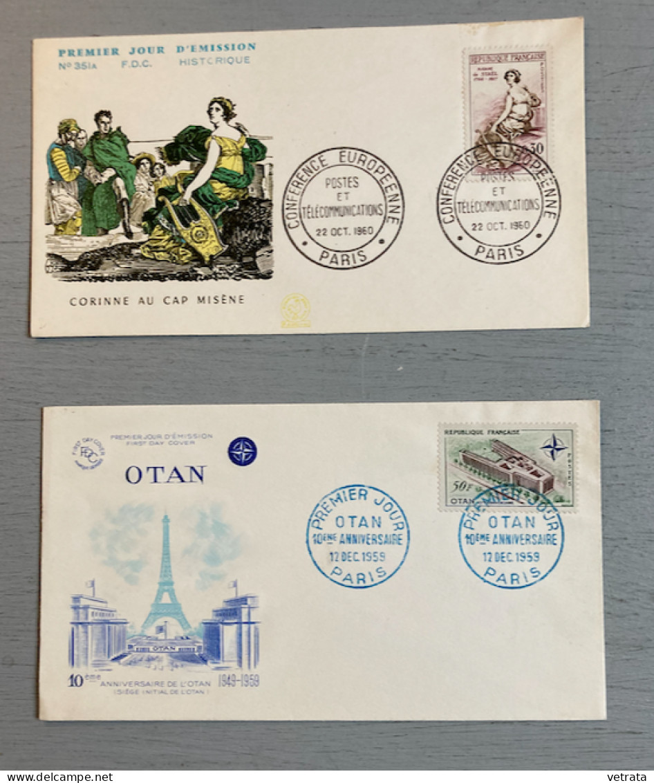 4 Enveloppes Premier Jour 1959/60/66/67 = (OTAN-Paris-1959 /Conférence Européenne P&T-Paris-1960 / Marémotrice De La Ran - Sonstige & Ohne Zuordnung