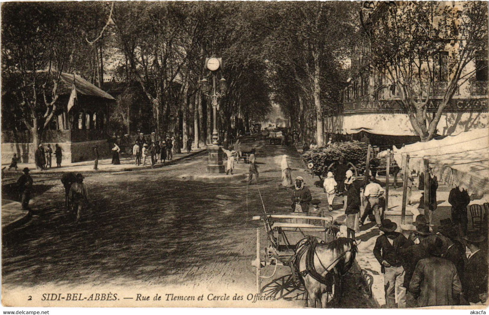 CPA AK SIDI-BEL-ABBES Rue De Tlemcen Et Cercle Des Officiers ALGERIA (1389802) - Sidi-bel-Abbès