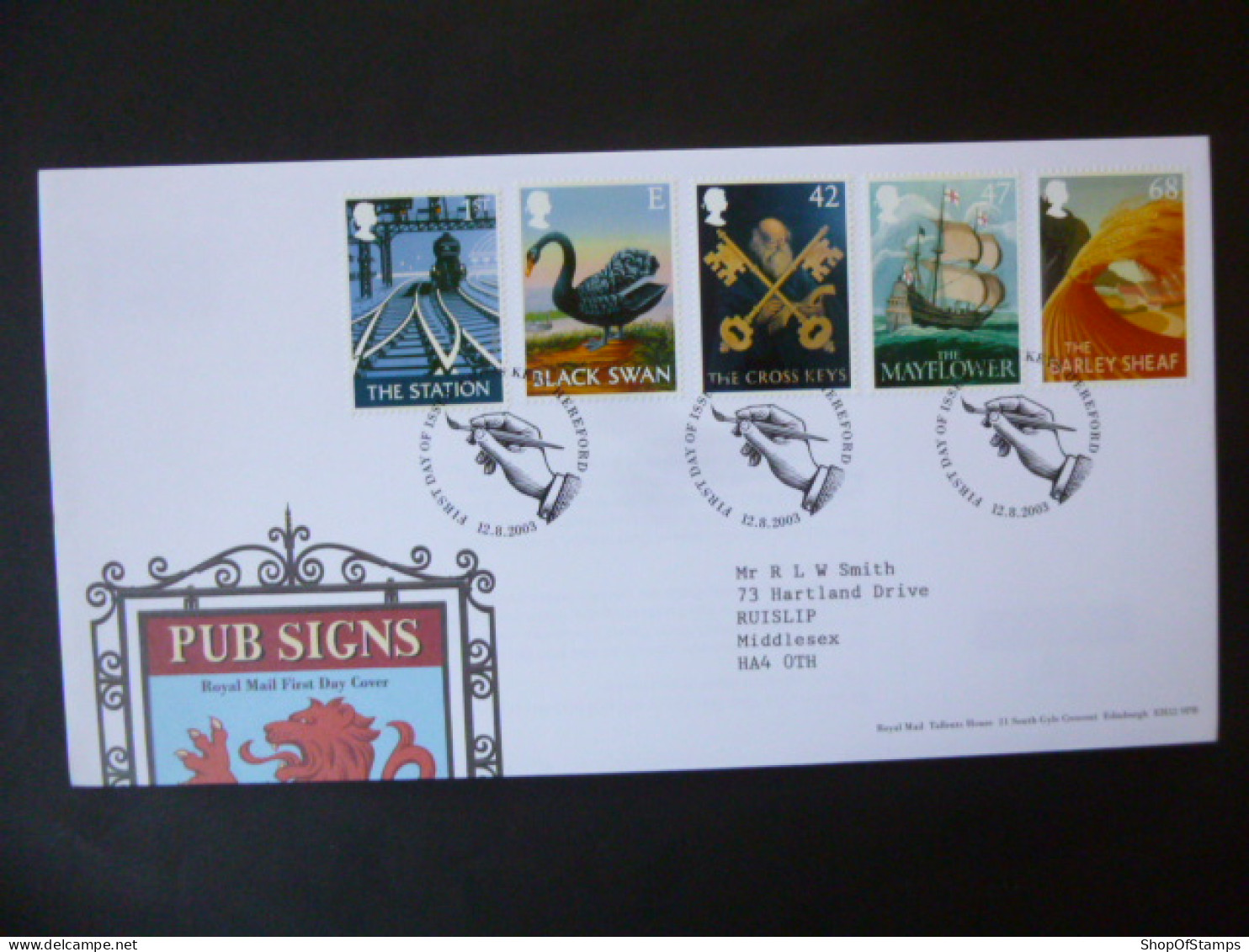 GREAT BRITAIN SG 2392-96 BRITISH PUB SIGNS FDC KEYS HEREFORD - Non Classés