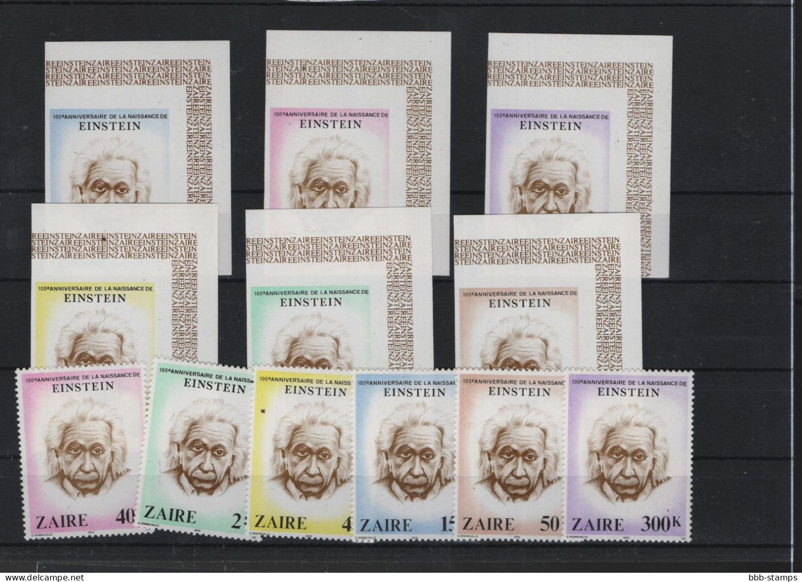 Kongo Kinshasa Michel Cat.No. Mnh/** 640/645 A/B + Sheet 33 A/B Einstein - Neufs