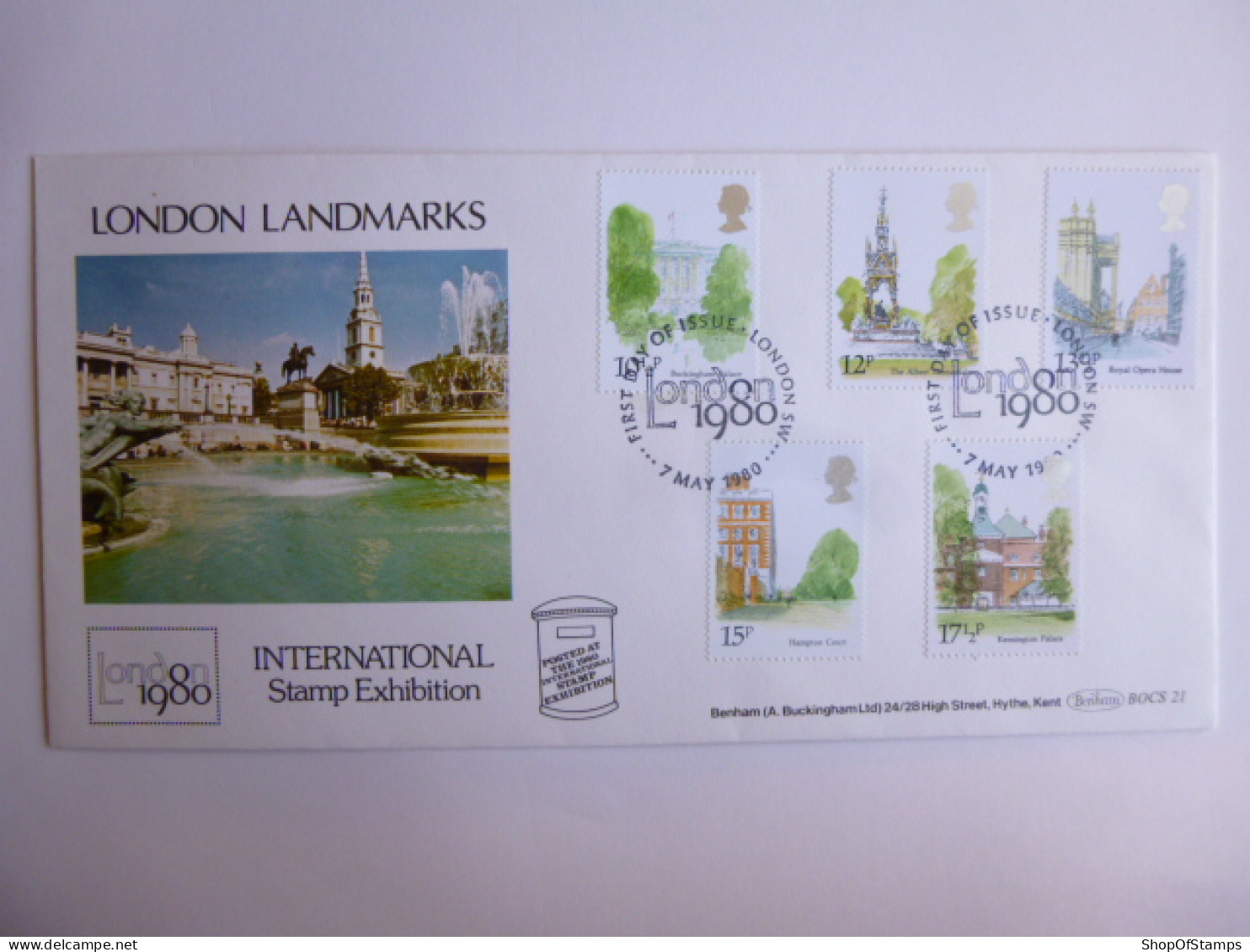 GREAT BRITAIN SG 1120-24 LONDON LANDMARKS   FDC POSTED AT POST OFFICE EXHIBITION POSTMARK - Non Classés