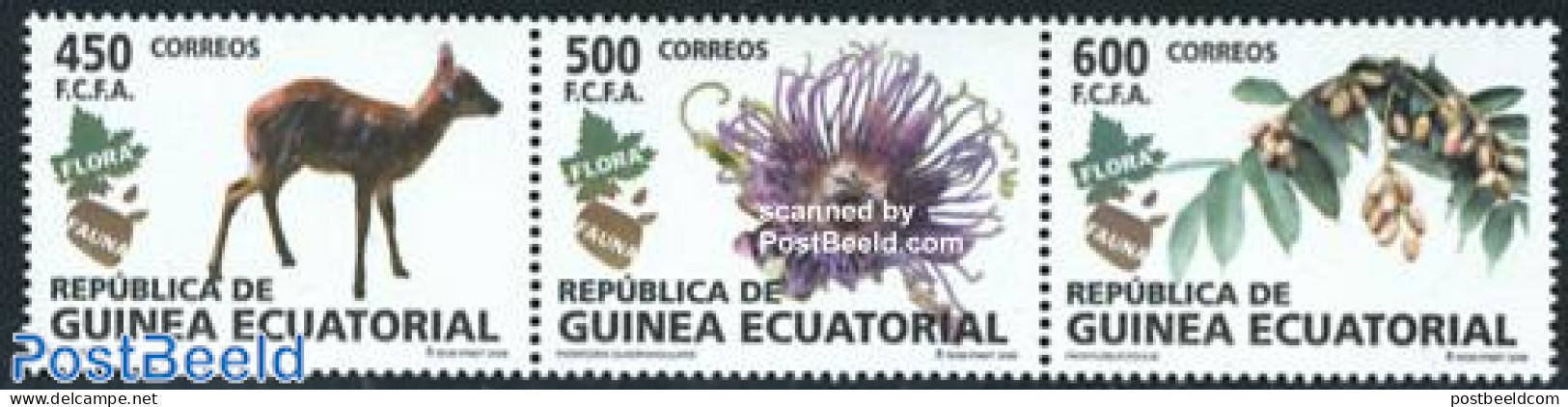 Equatorial Guinea 2008 Flora & Fauna 3v [::], Mint NH, Nature - Animals (others & Mixed) - Flowers & Plants - Guinée Equatoriale