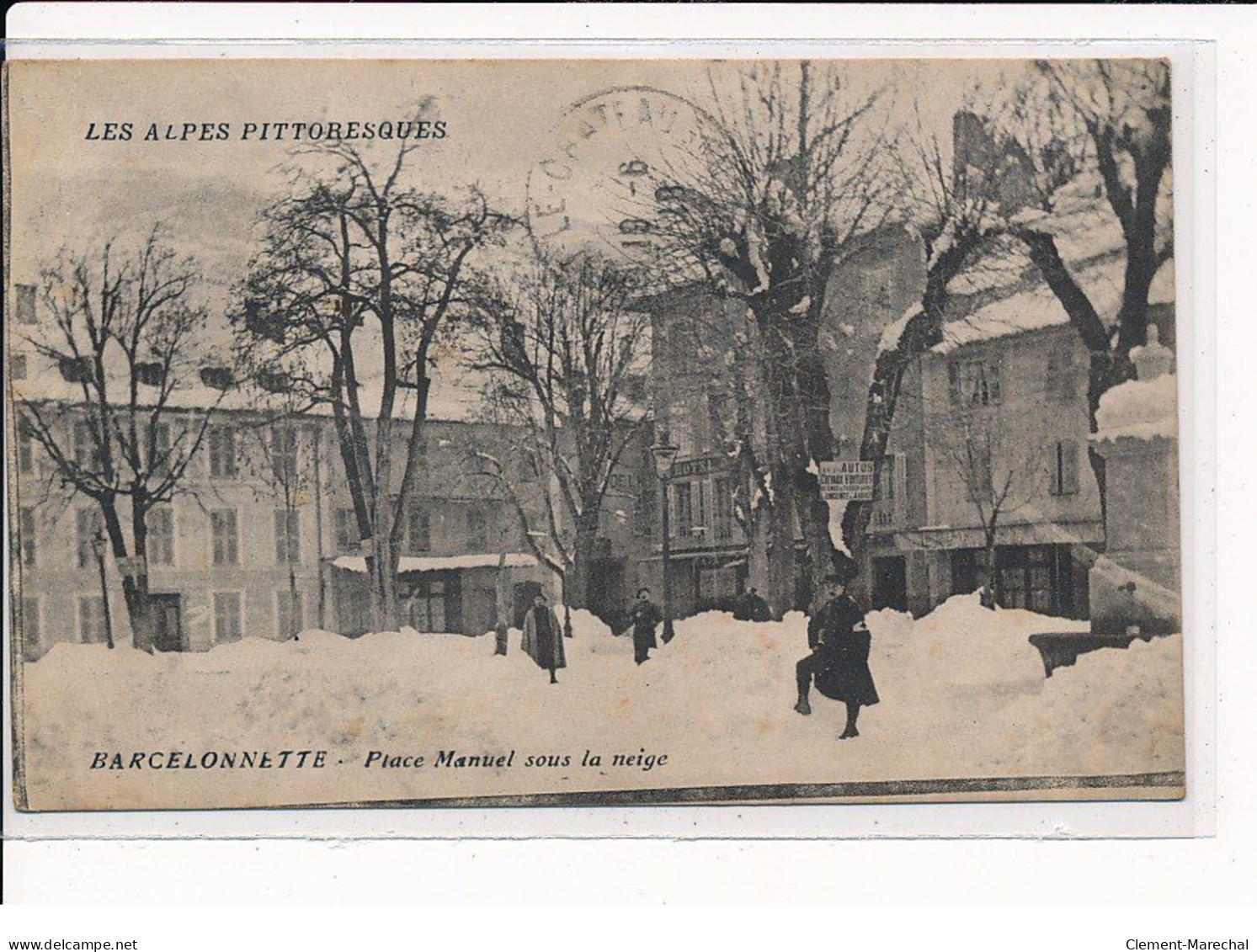 BARCELONNETTE : Place Manuel Sous La Neige - Très Bon état - Barcelonnette