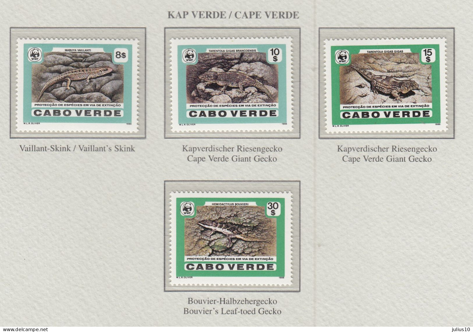 CAPE VERDE 1986 WWF Desert Island Lizards Mi 500-503 MNH(**) Fauna 724 - Autres & Non Classés