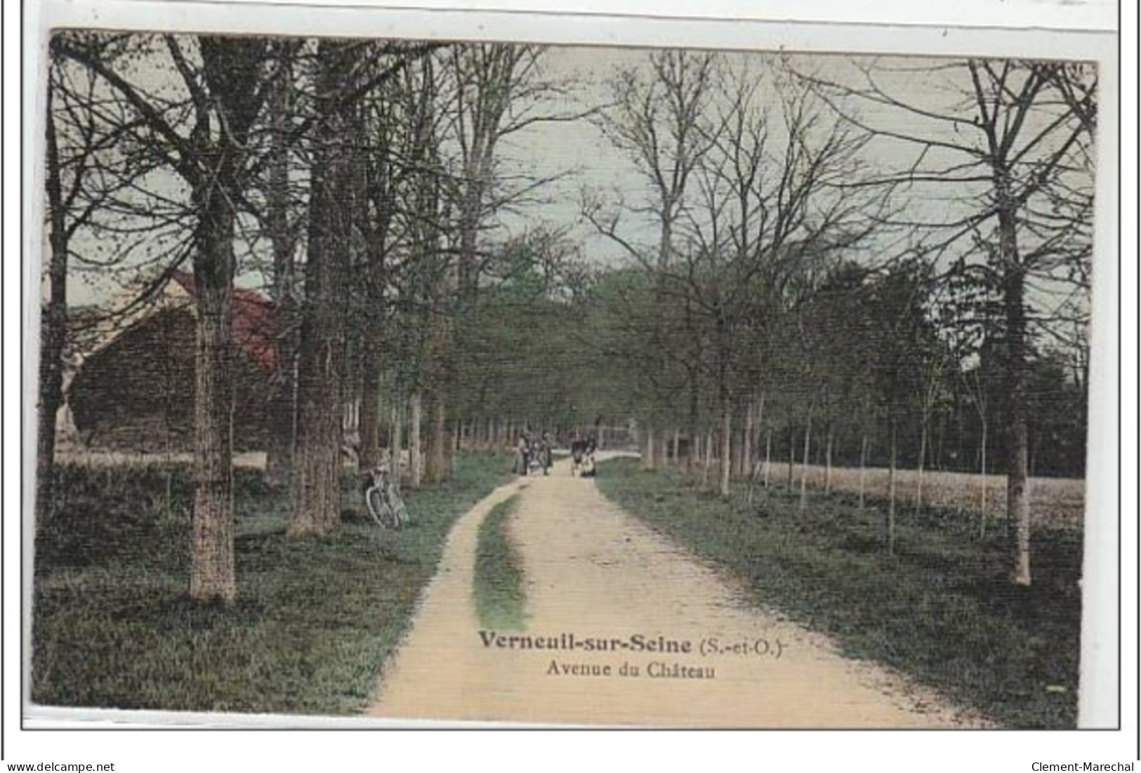 VERNEUIL SUR SEINE : Avenue Du Château - CARTE TOILEE - Très Bon état - Verneuil Sur Seine