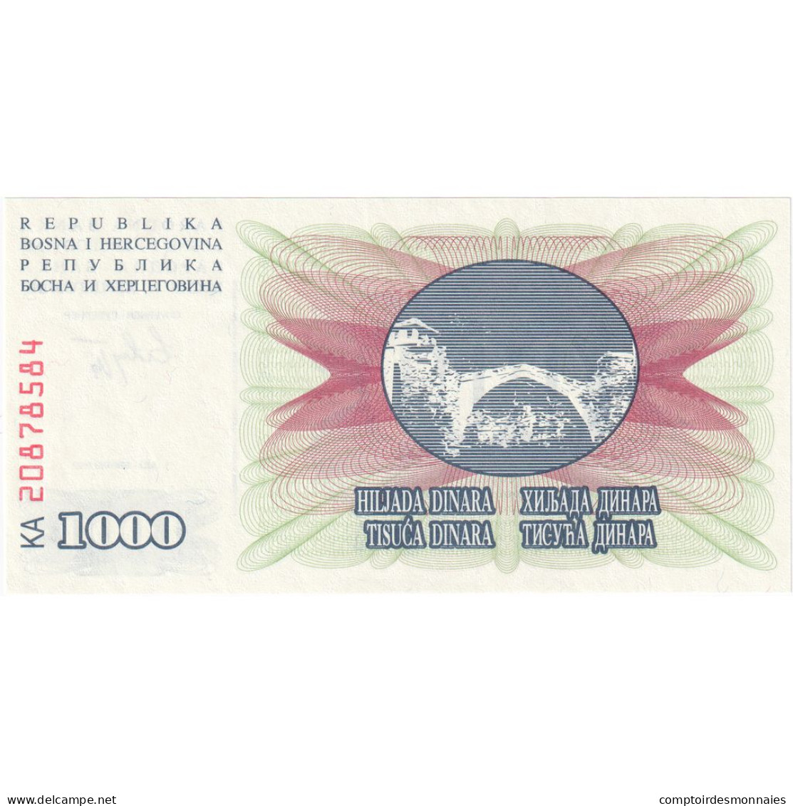 Bosnie-Herzégovine, 1000 Dinara, 1992, 1992-07-01, KM:15a, NEUF - Bosnia Erzegovina