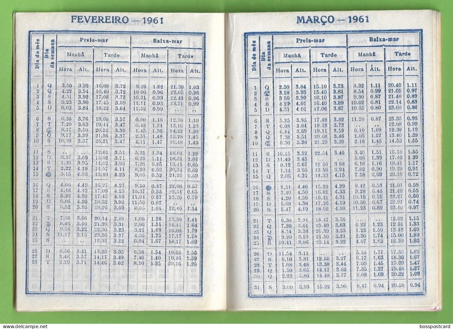 Lisboa - Calendário de 1961 de A. M. Silva - Portugal